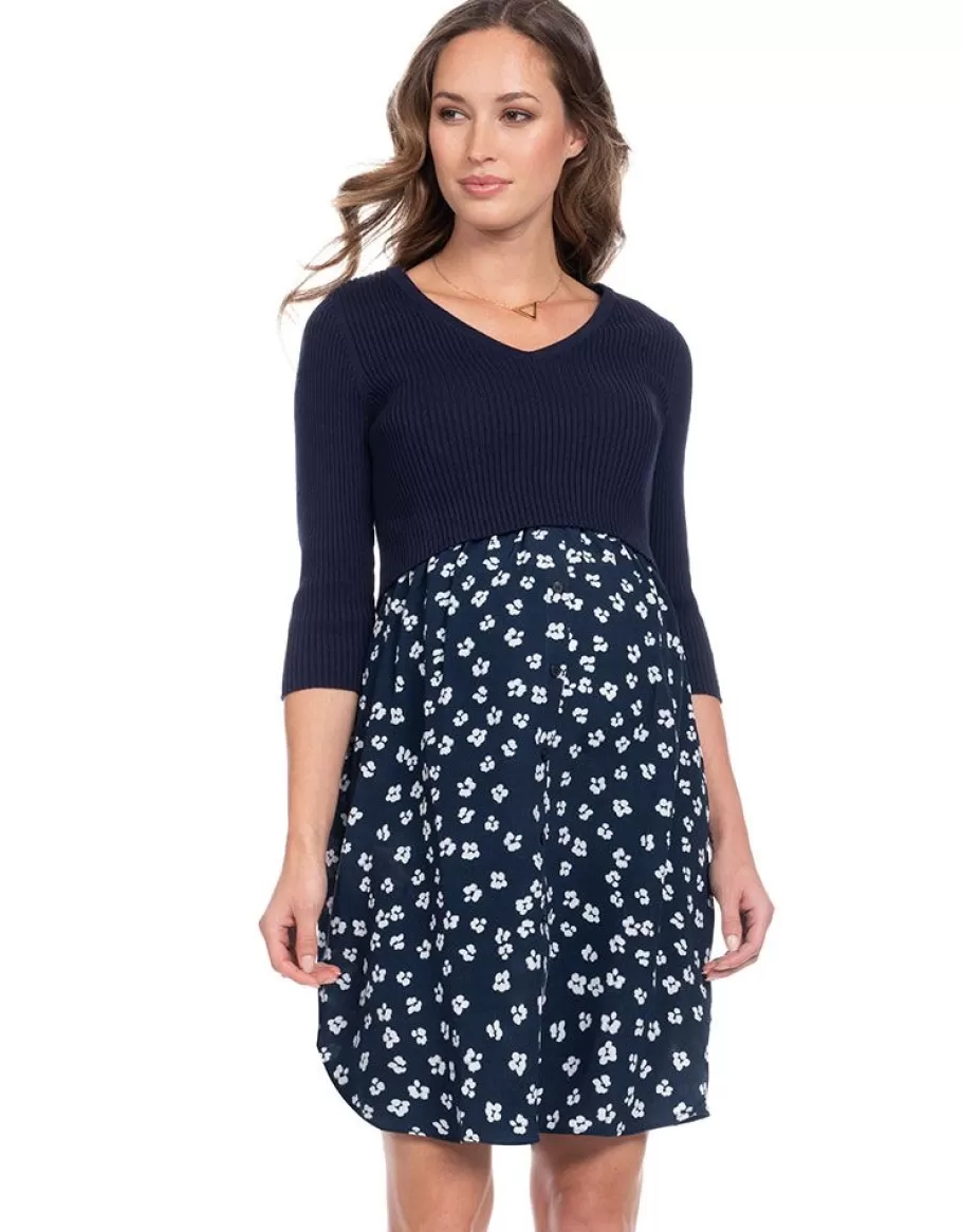 Discount Seraphine Vestido Lactancia Premama Estampado Con Top En Mezcla De Algodon