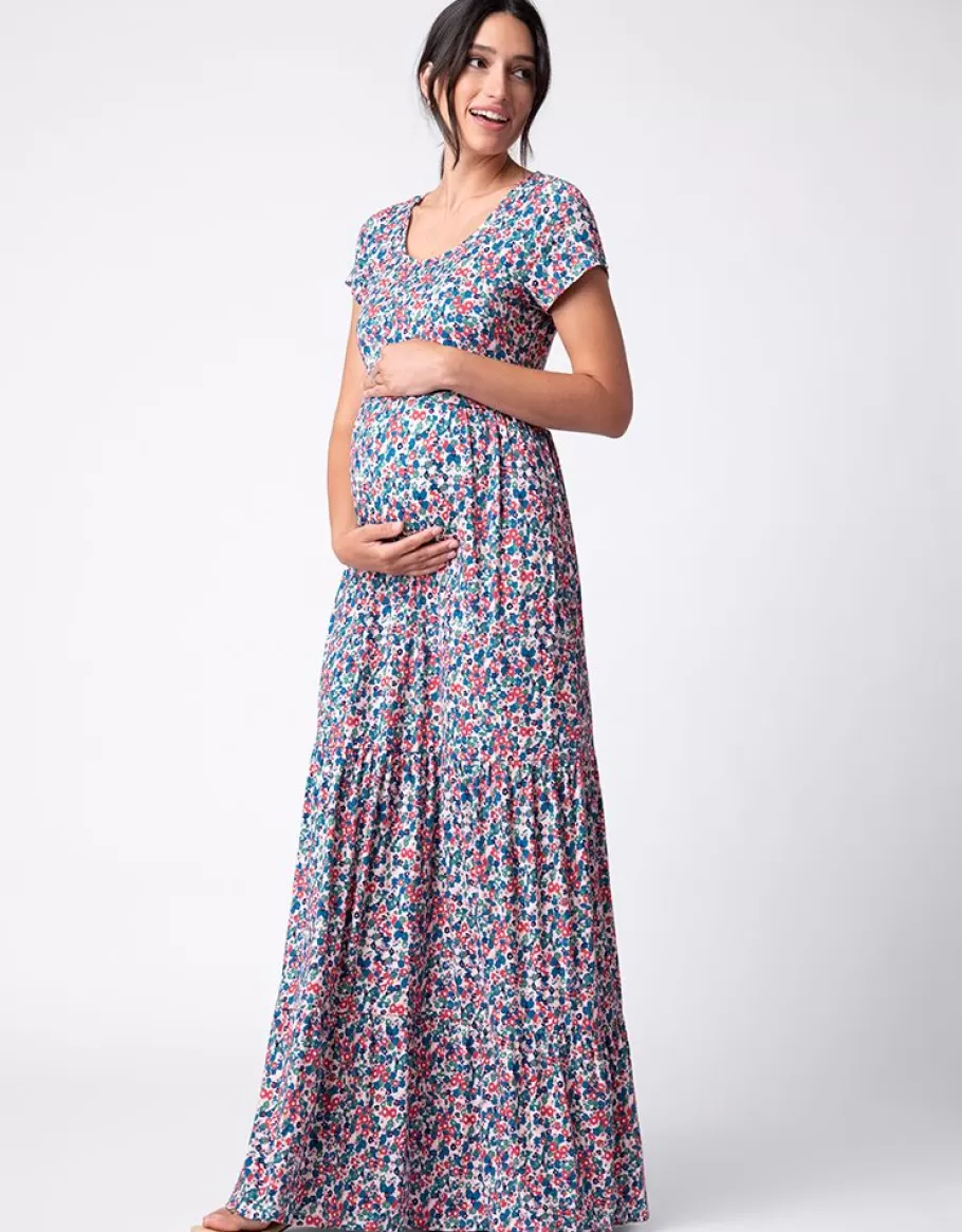 Cheap Seraphine Vestido Largo Premama A Lactancia Con Estampado Floral Multicolor
