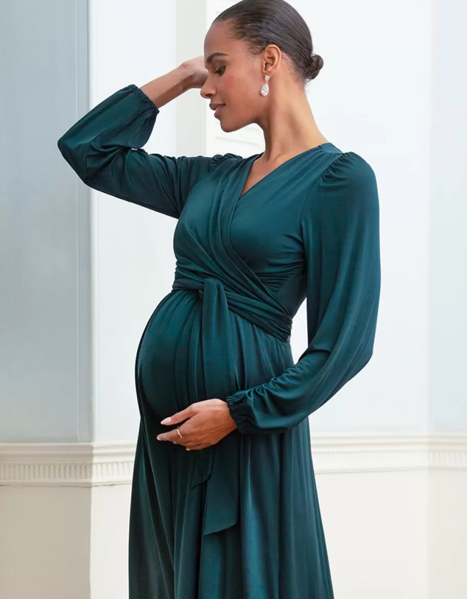 Fashion Seraphine Vestido Largo Premama Y De Lactancia En Color Verde Bosque