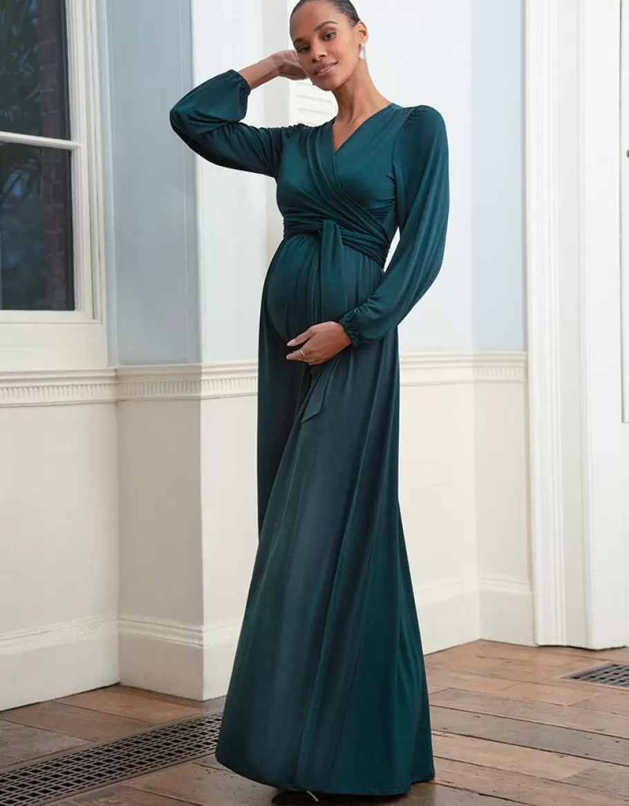 Fashion Seraphine Vestido Largo Premama Y De Lactancia En Color Verde Bosque