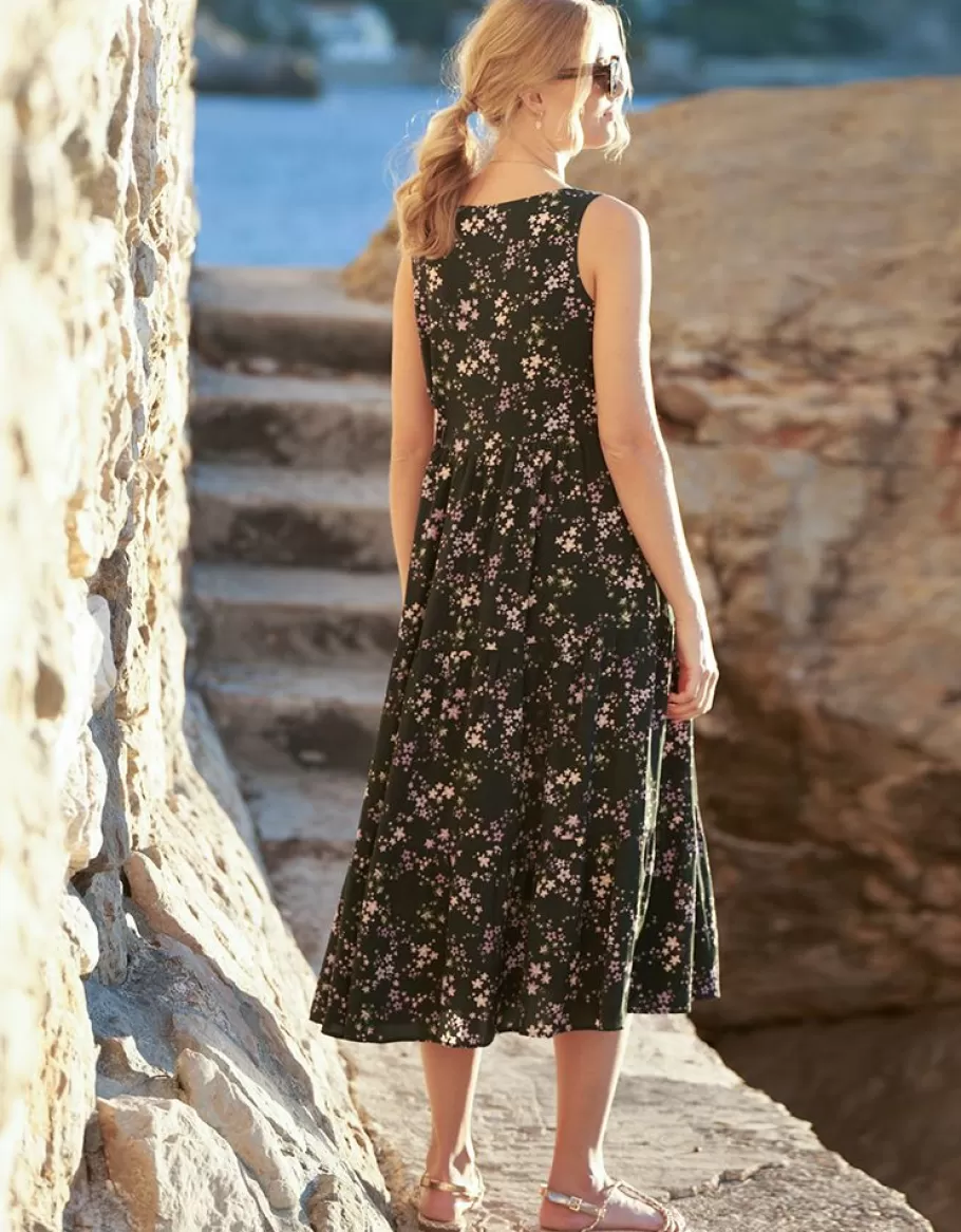 Fashion Seraphine Vestido Midi De Maternidad A Lactancia Sin Mangas Con Estampado De Flores