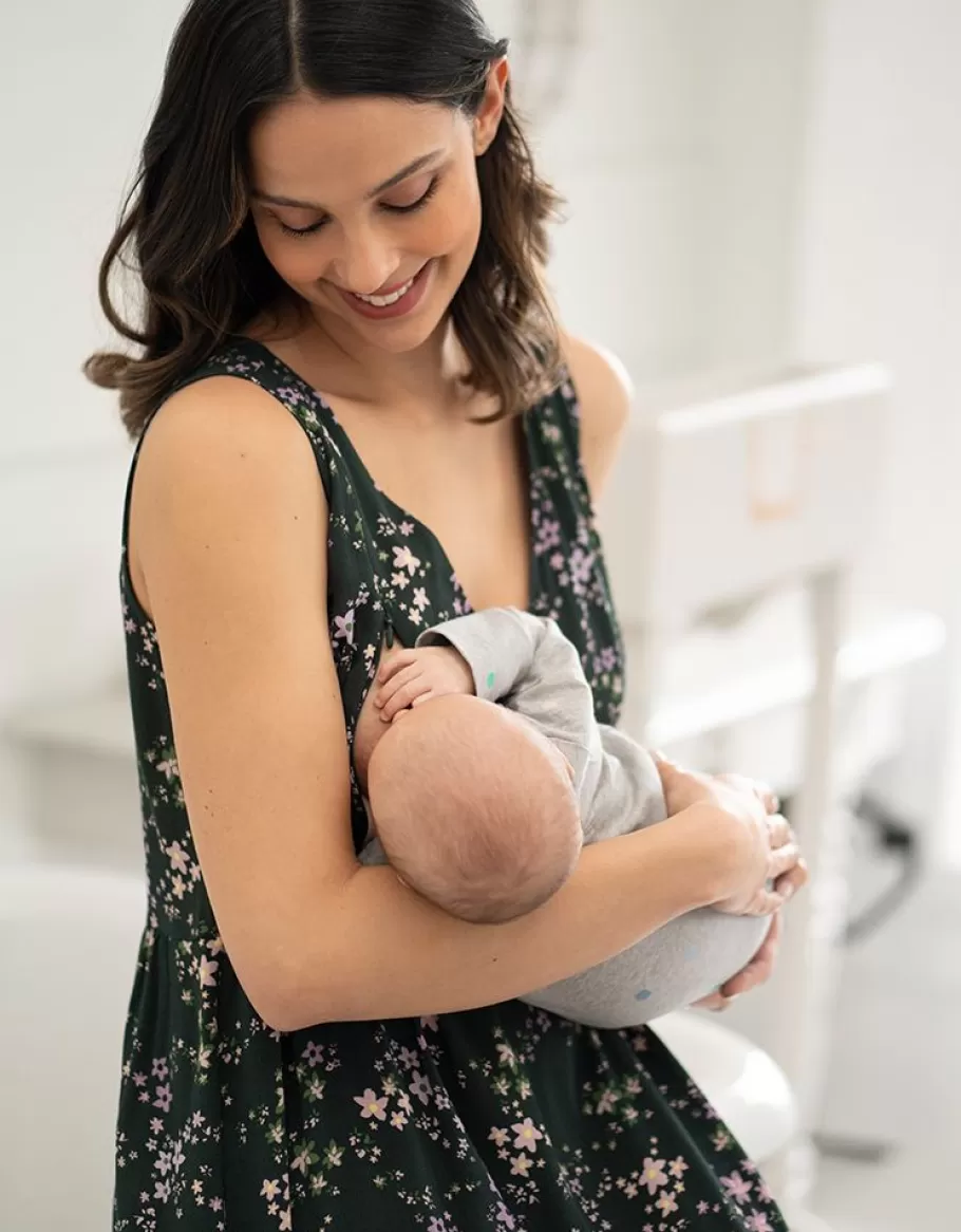 Fashion Seraphine Vestido Midi De Maternidad A Lactancia Sin Mangas Con Estampado De Flores