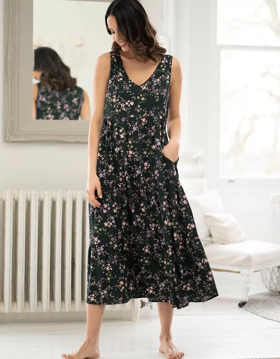 Fashion Seraphine Vestido Midi De Maternidad A Lactancia Sin Mangas Con Estampado De Flores