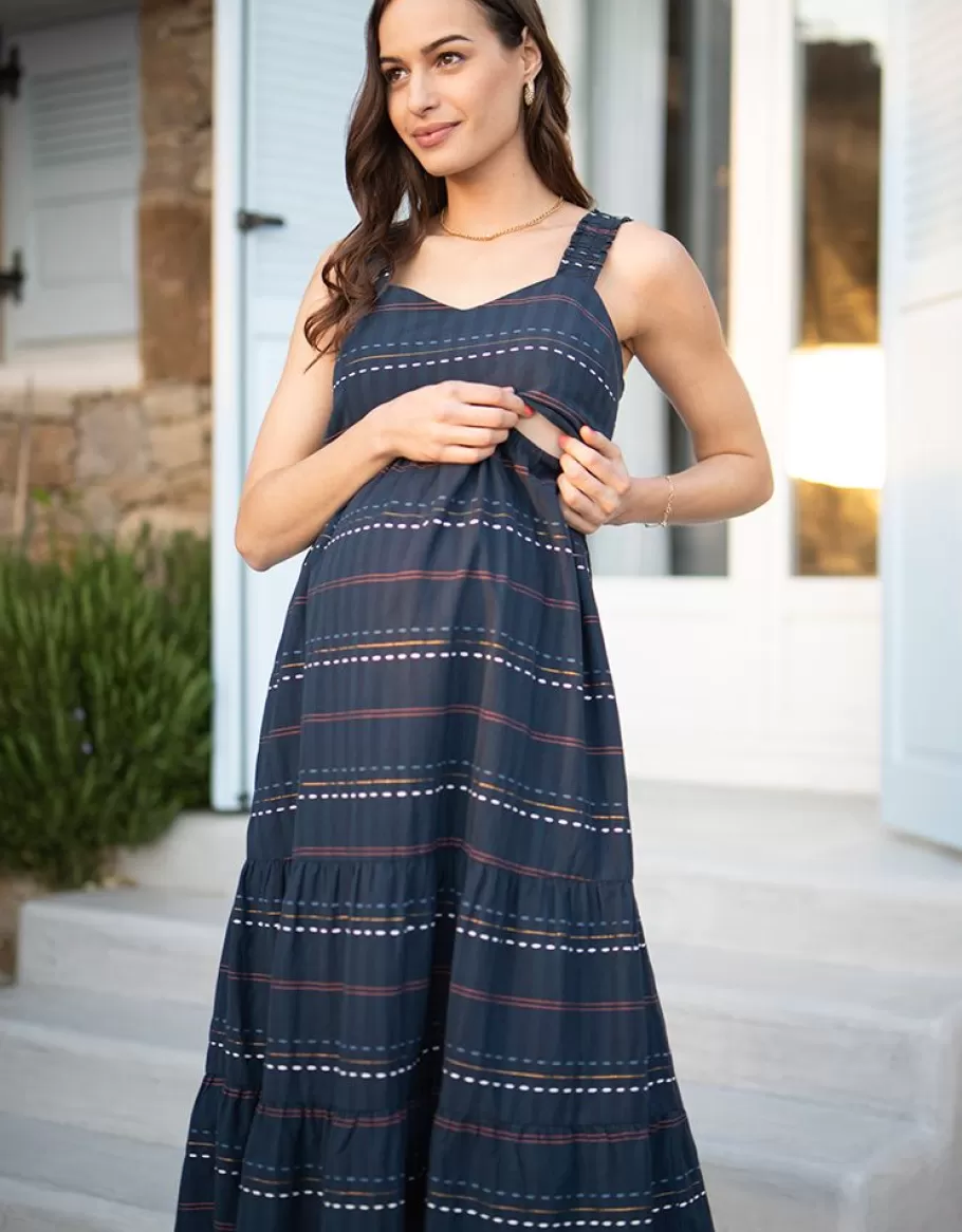 Best Sale Seraphine Vestido Midi De Punto Bohemio De Algodon Premama Y De Lactancia
