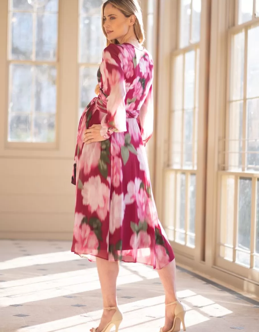 Best Sale Seraphine Vestido Midi Premama Y De Lactancia Floral Con Frutos Del Bosque