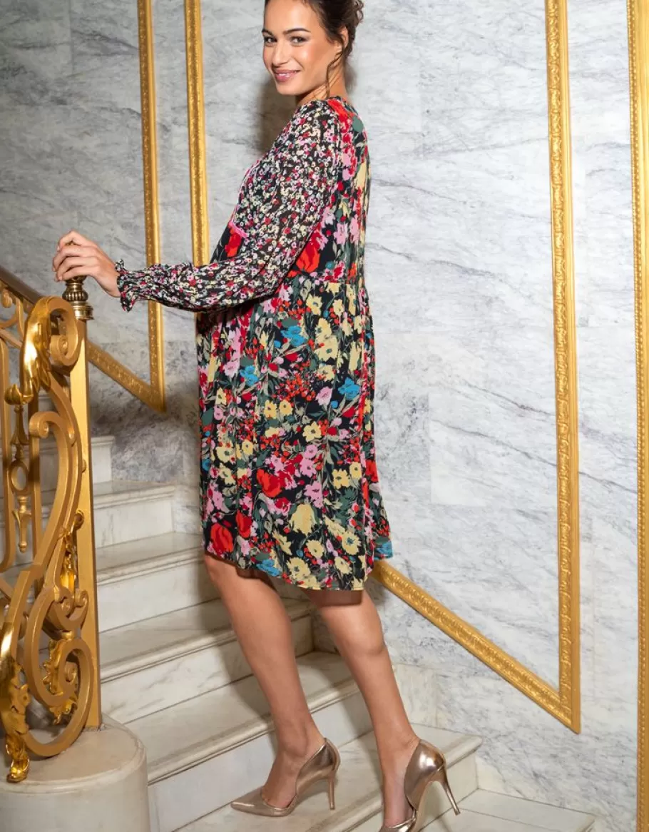 Best Sale Seraphine Vestido Premama A Lactancia Bohemio Con Estampado De Flores Mixtas