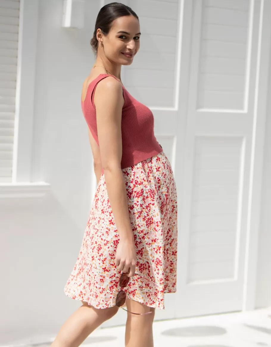 Best Seraphine Vestido Premama A Lactancia Con Detalle De Botones Y Estampado Floral Rosa