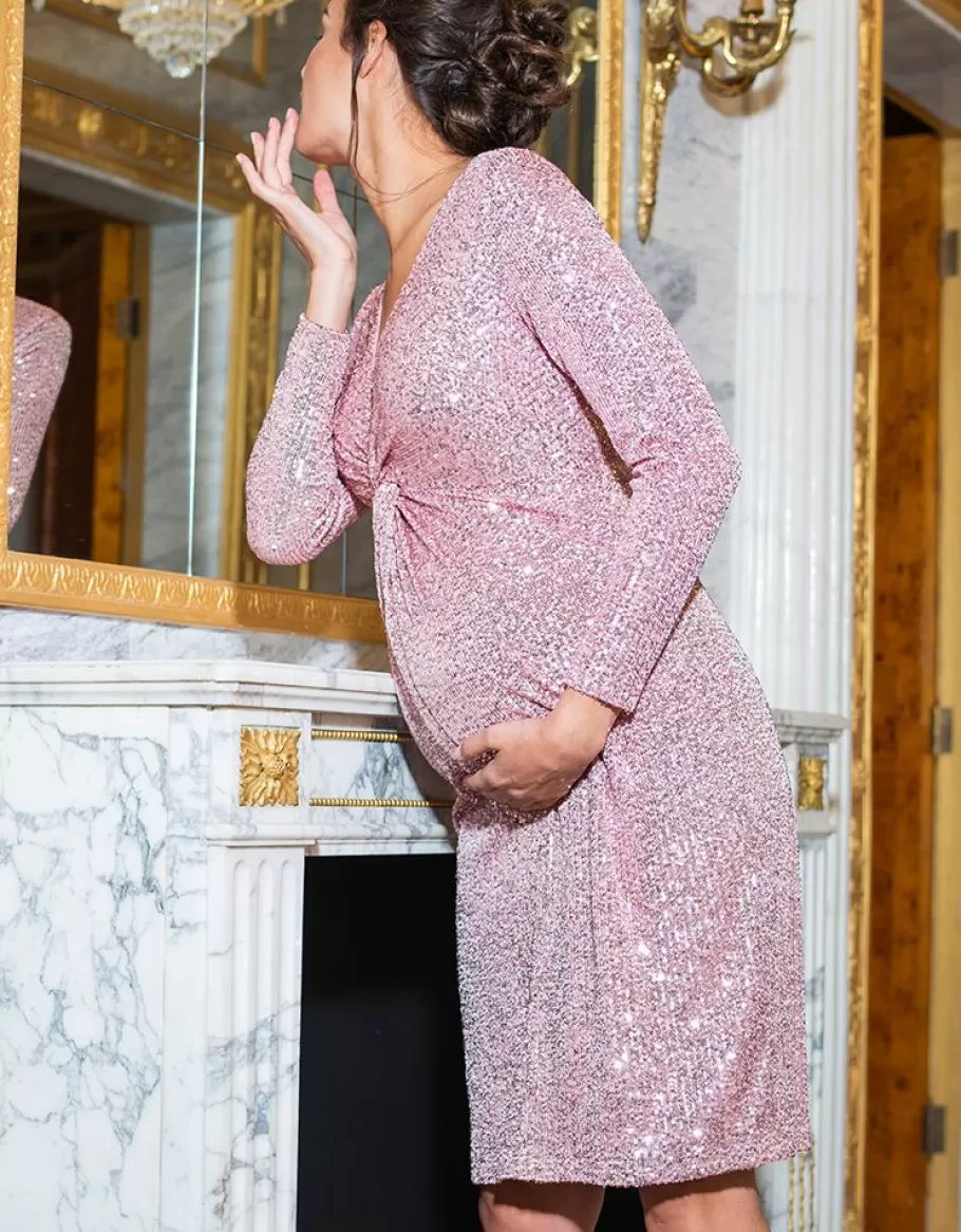 Best Sale Seraphine Vestido Premama Brillante En Color Champan