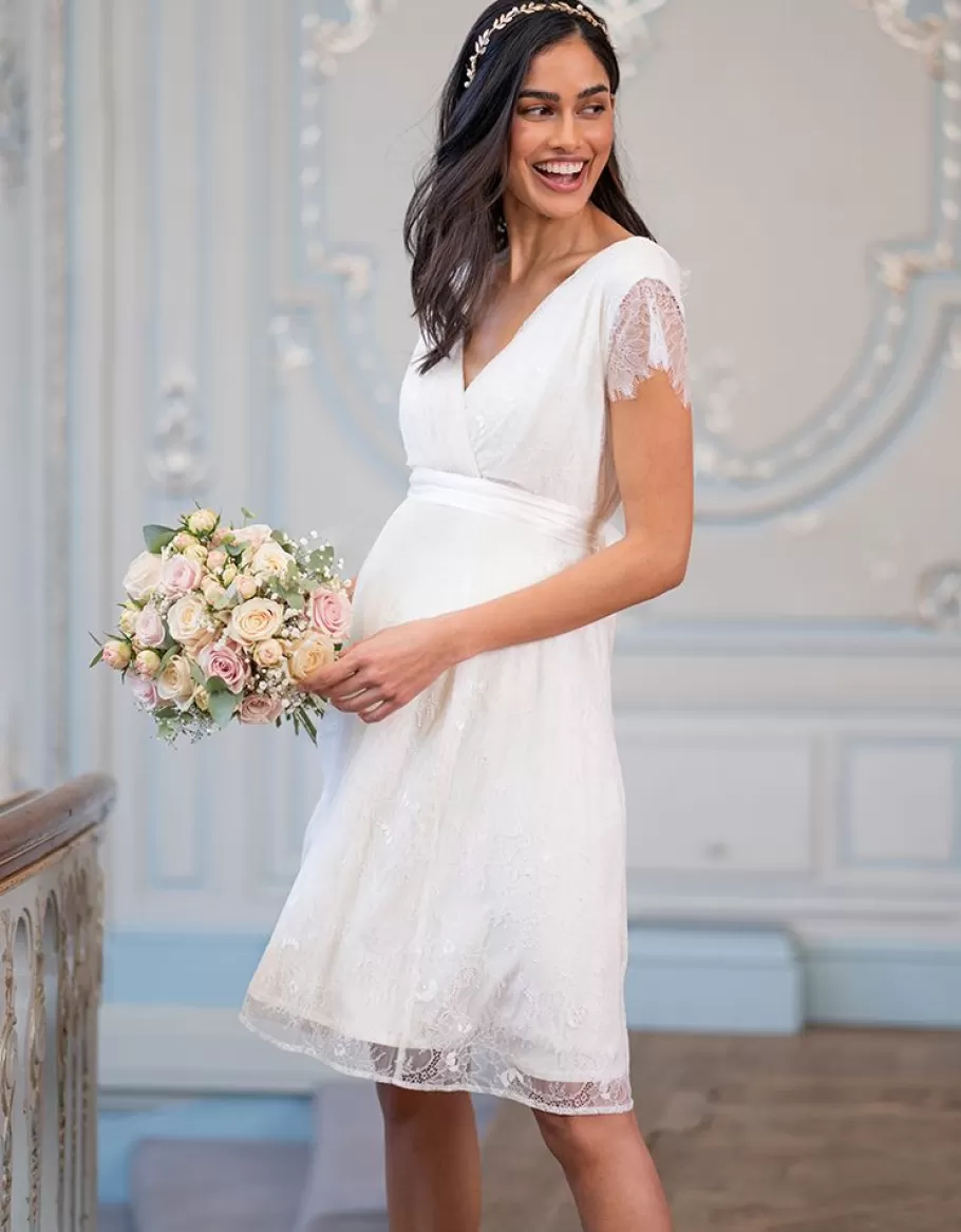 Clearance Seraphine Vestido Premama De Boda Corto Con Encaje
