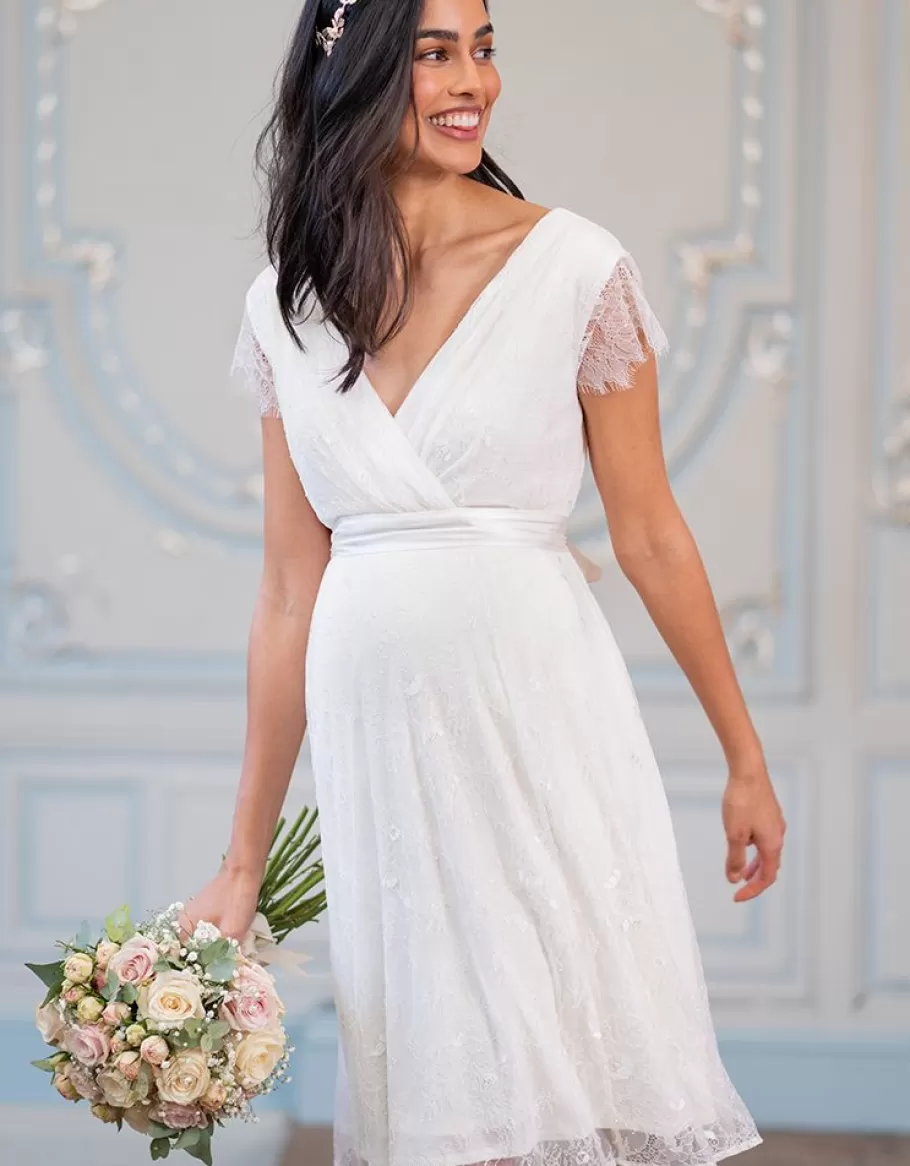 Clearance Seraphine Vestido Premama De Boda Corto Con Encaje