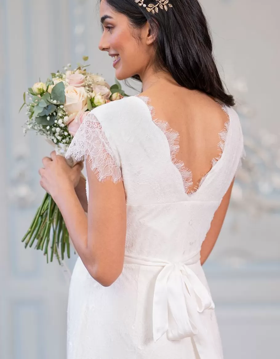 Clearance Seraphine Vestido Premama De Boda Corto Con Encaje