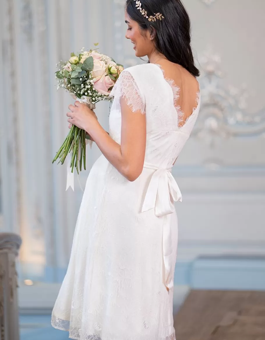 Clearance Seraphine Vestido Premama De Boda Corto Con Encaje