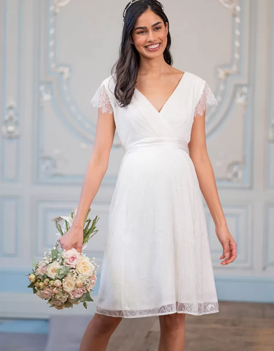 Clearance Seraphine Vestido Premama De Boda Corto Con Encaje