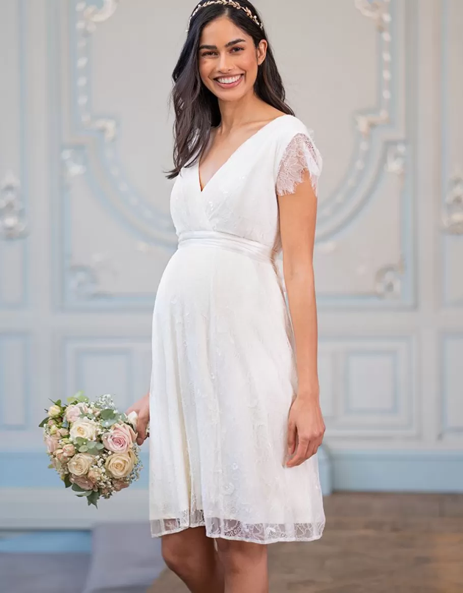 Clearance Seraphine Vestido Premama De Boda Corto Con Encaje
