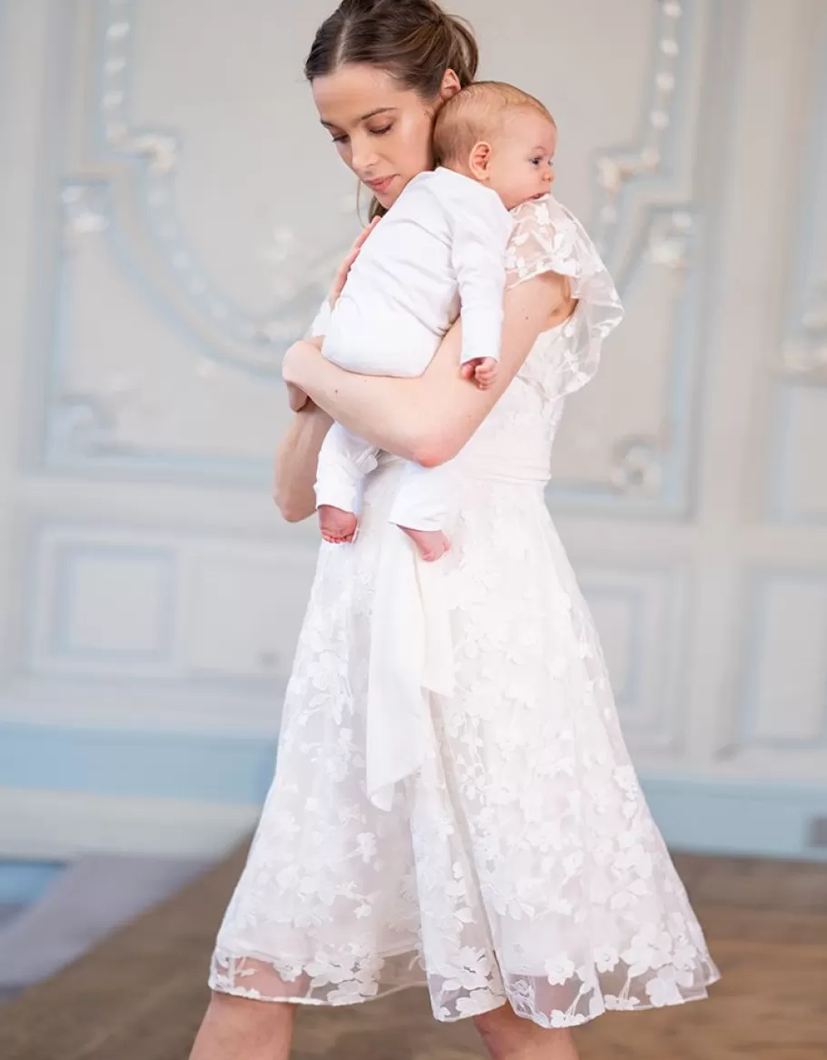 Store Seraphine Vestido Premama De Encaje Floral Blanco Para Ocasion De Lactancia