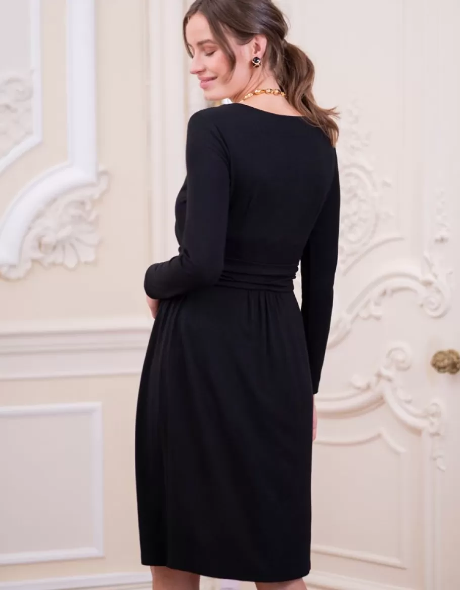 New Seraphine Vestido Premama Y De Lactancia De Punto Elastico En Color Negro