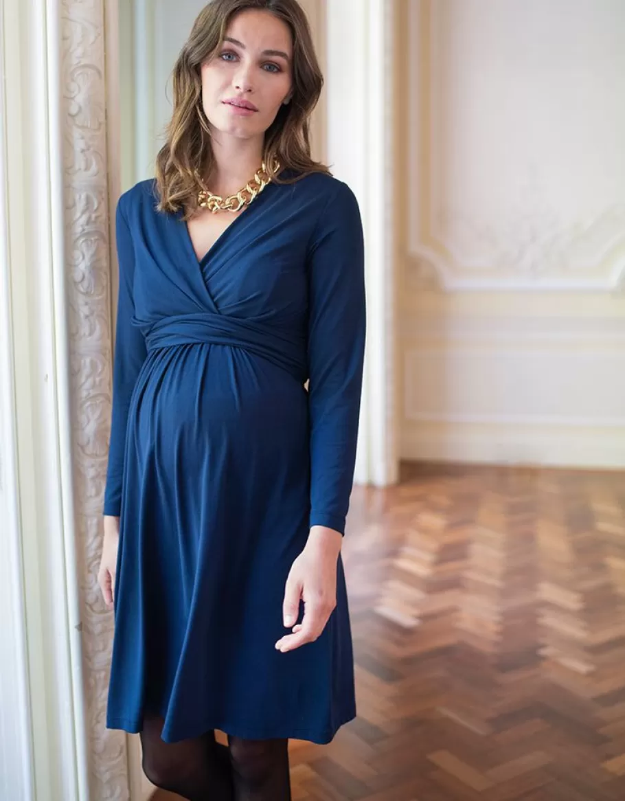 Cheap Seraphine Vestido Premama Y De Lactancia De Punto En Color Azul Marino