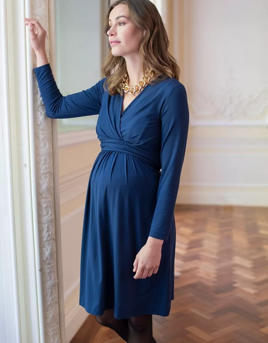 Cheap Seraphine Vestido Premama Y De Lactancia De Punto En Color Azul Marino