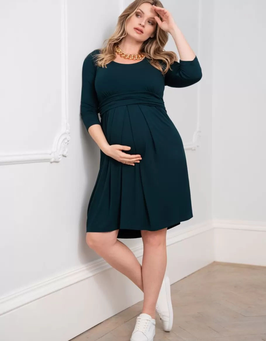 Store Seraphine Vestido Premama Y De Lactancia En Color Verde Esmeralda De La Coleccion Curve