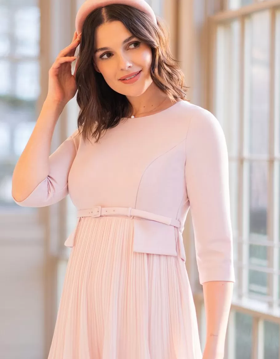 Clearance Seraphine Vestido Premama Y De Lactancia Plisado En Color Rosa Empolvado