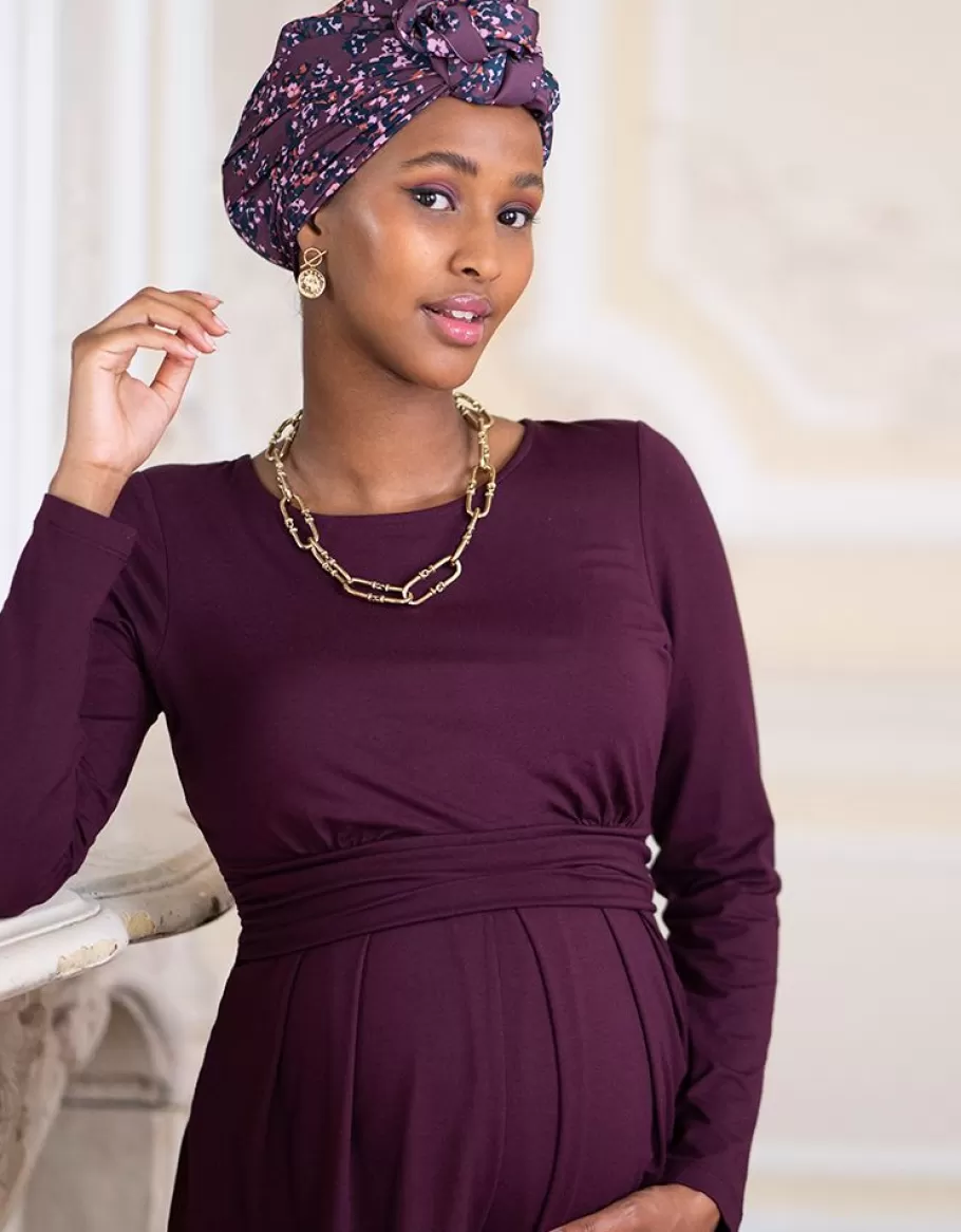 New Seraphine Vestido Premama Y Lactancia Color Burdeos