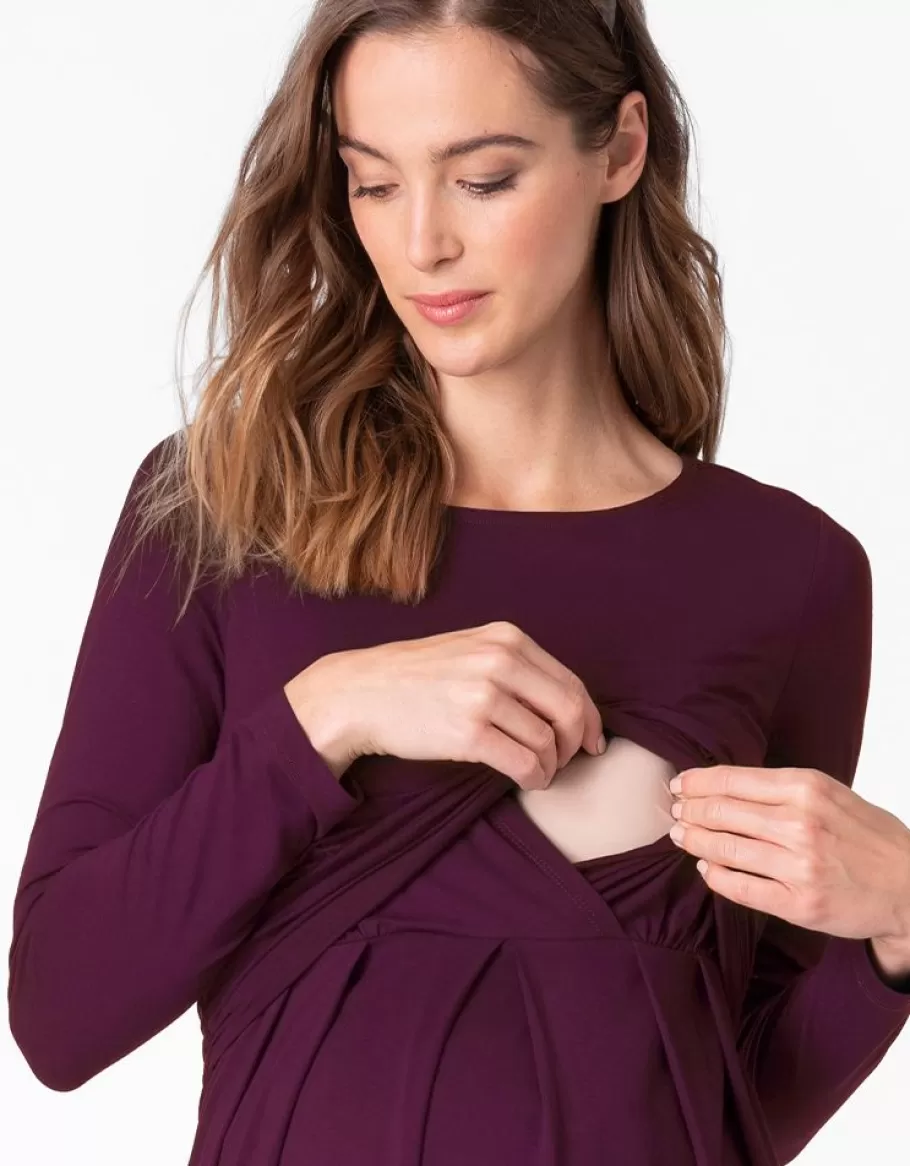 New Seraphine Vestido Premama Y Lactancia Color Burdeos
