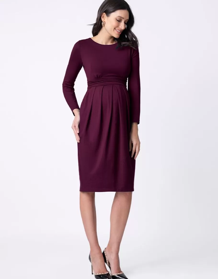 New Seraphine Vestido Premama Y Lactancia Color Burdeos