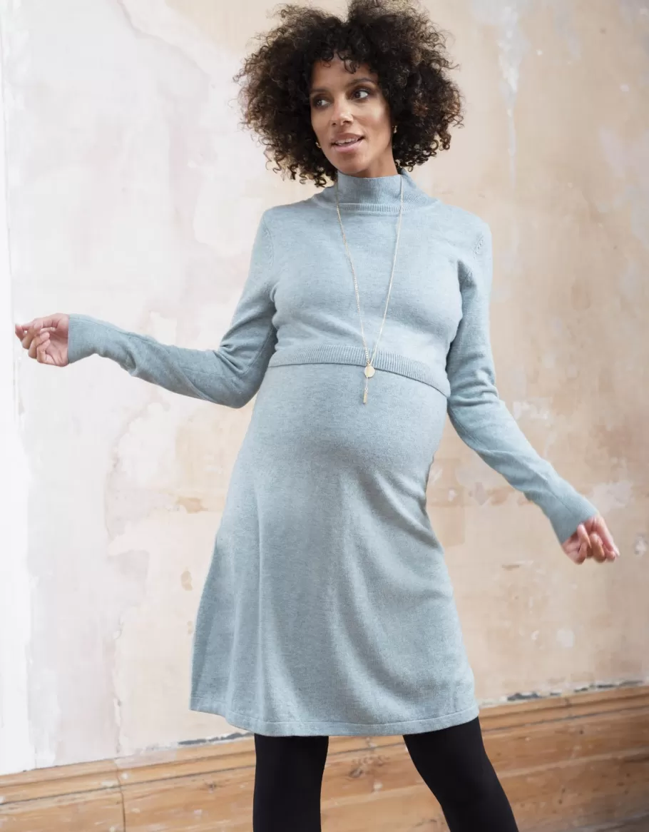 Cheap Seraphine Vestido Tipo Jersey Premama Y De Lactancia En Mezcla De Lana En Color Salvia