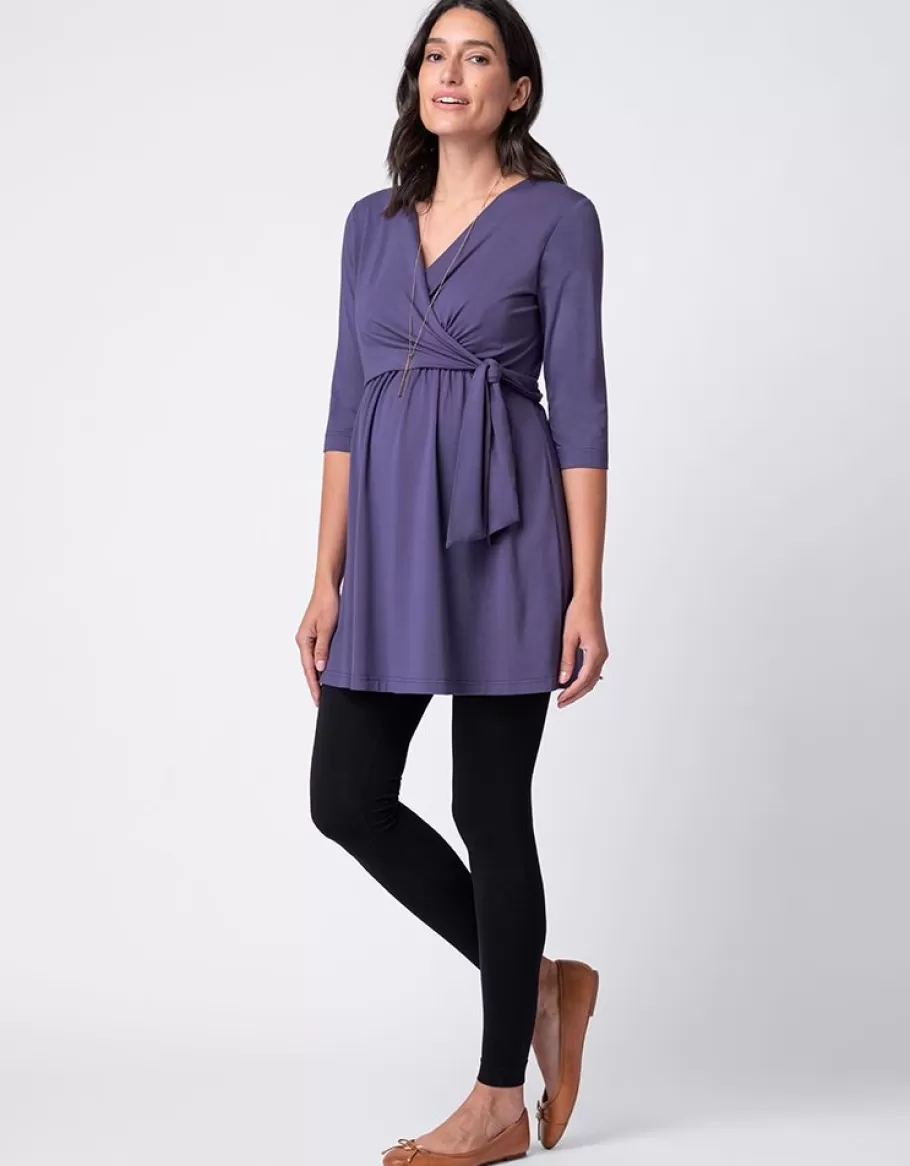 Shop Seraphine Vestido Tipo Tunica Premama A Lactancia Con Diseno Cruzado En Jersey Azul