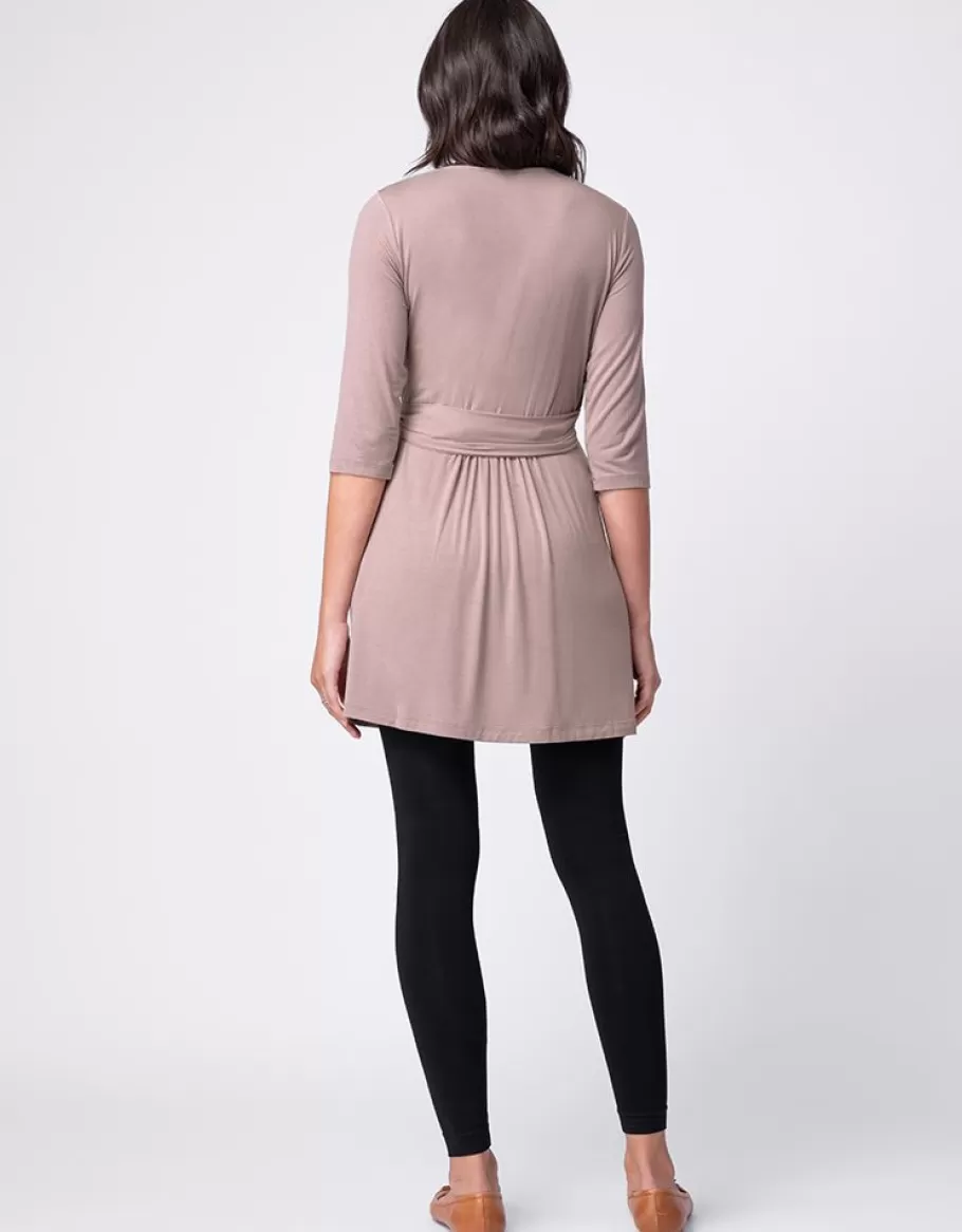 Discount Seraphine Vestido Tunica Premama A Lactancia Con Diseno Cruzado En Color Topo