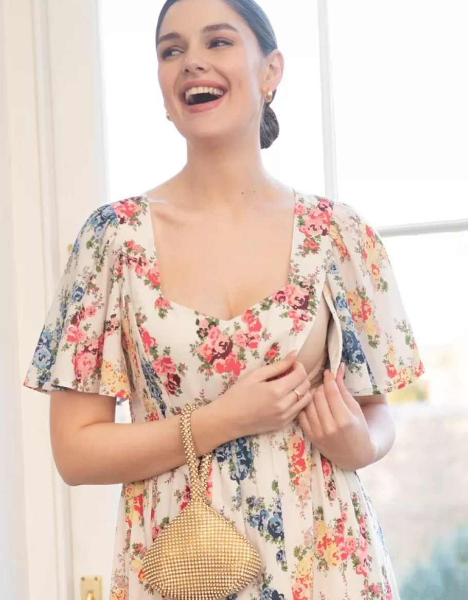 Best Sale Seraphine Vestido Vintage Floral Premama Y De Lactancia